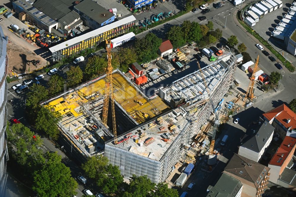 Luftbild Stuttgart - Neubau eines Büro- und Geschäftshauses an der Talstraße Ecke Ulmer Straße in Stuttgart im Bundesland Baden-Württemberg, Deutschland