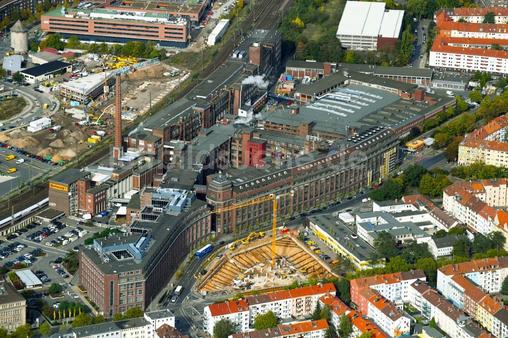 Hannover von oben - Neubau eines Büro- und Geschäftshauses Vahrenwalder Straße Ecke Philipsbornstraße im Ortsteil Vahrenwald-List in Hannover im Bundesland Niedersachsen, Deutschland