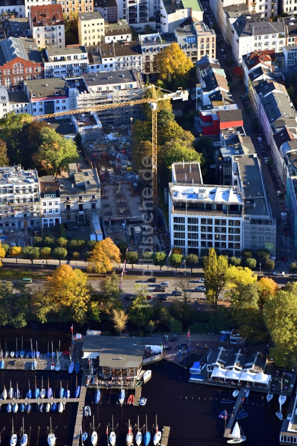 Hamburg aus der Vogelperspektive: Neubau eines Büro- und Geschäftshauses des Versicherungskonzernes Allianz im Ortsteil St. Georg in Hamburg, Deutschland