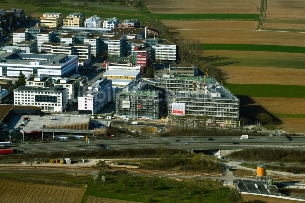 Echterdingen aus der Vogelperspektive: Neubau eines Büro- und Geschäftshauses VISION ONE in Echterdingen im Bundesland Baden-Württemberg, Deutschland