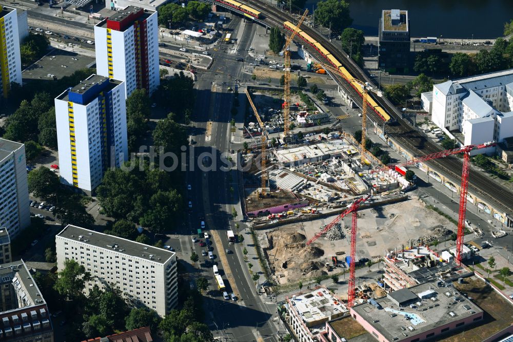 Luftaufnahme Berlin - Neubau eines Büro- und Geschäftshauses VoltAir im Ortsteil Mitte in Berlin, Deutschland