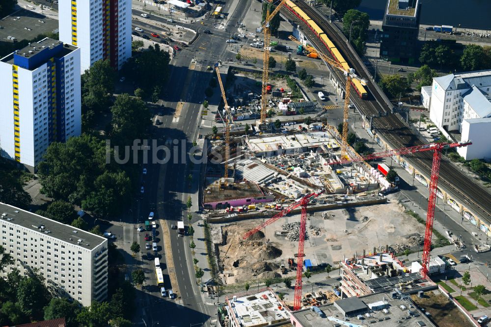 Berlin von oben - Neubau eines Büro- und Geschäftshauses VoltAir im Ortsteil Mitte in Berlin, Deutschland