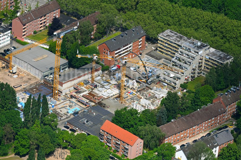 Luftaufnahme Hamburg - Neubau eines Büro- und Geschäftshauses Wohnen und Arbeiten am Pröbenweg in Hamburg, Deutschland