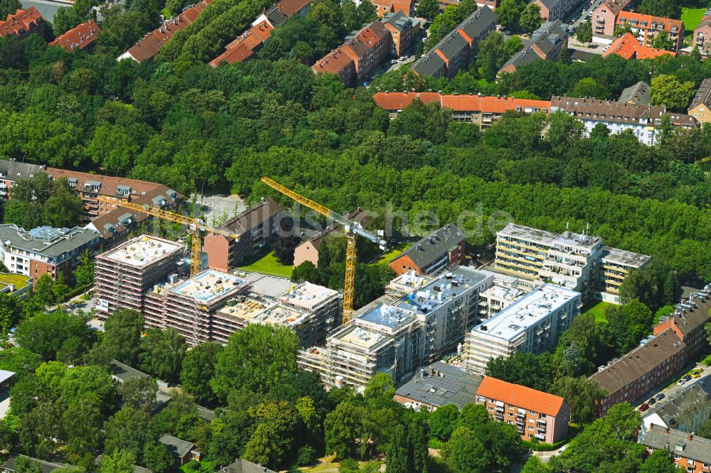 Luftbild Hamburg - Neubau eines Büro- und Geschäftshauses Wohnen und Arbeiten am Pröbenweg in Hamburg, Deutschland