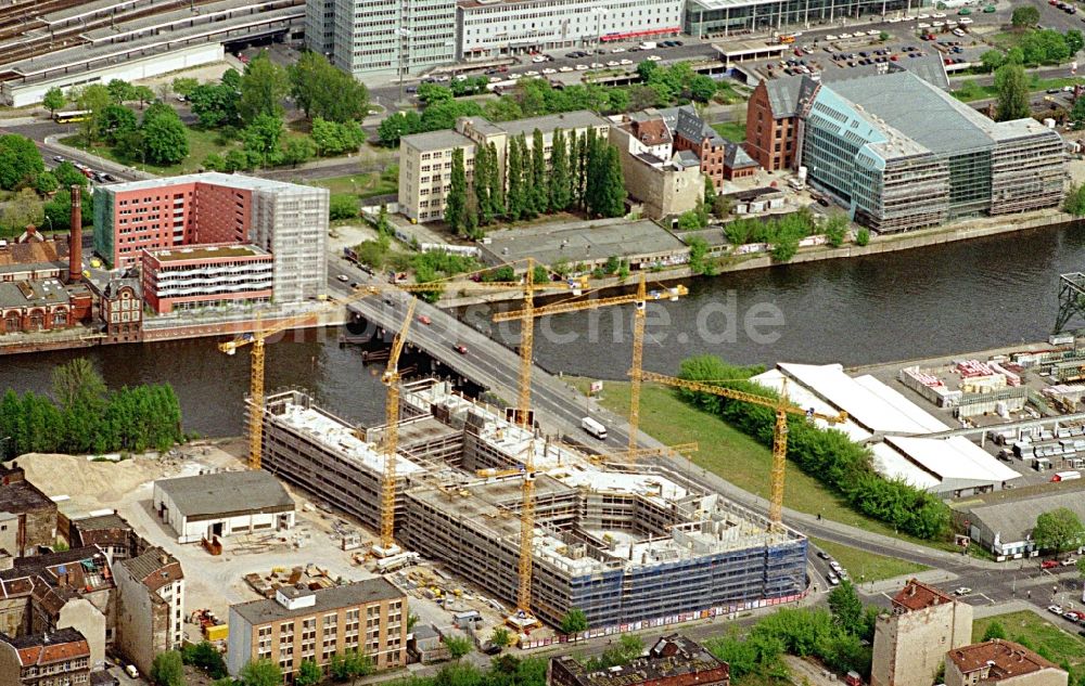 Luftaufnahme Berlin - Neubau des Bürogebäude des Geschäftshauses ver.di Landesbezirk Berlin-Brandenburg in Berlin, Deutschland