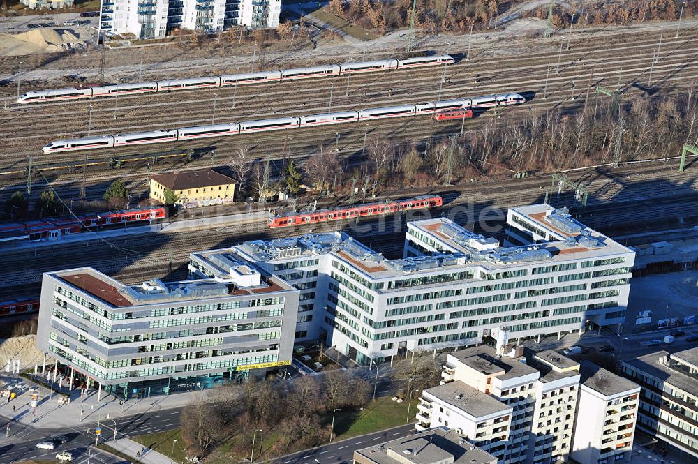 Luftbild München - Neubau Bürogebäude in München / Laim im Bundesland Bayern