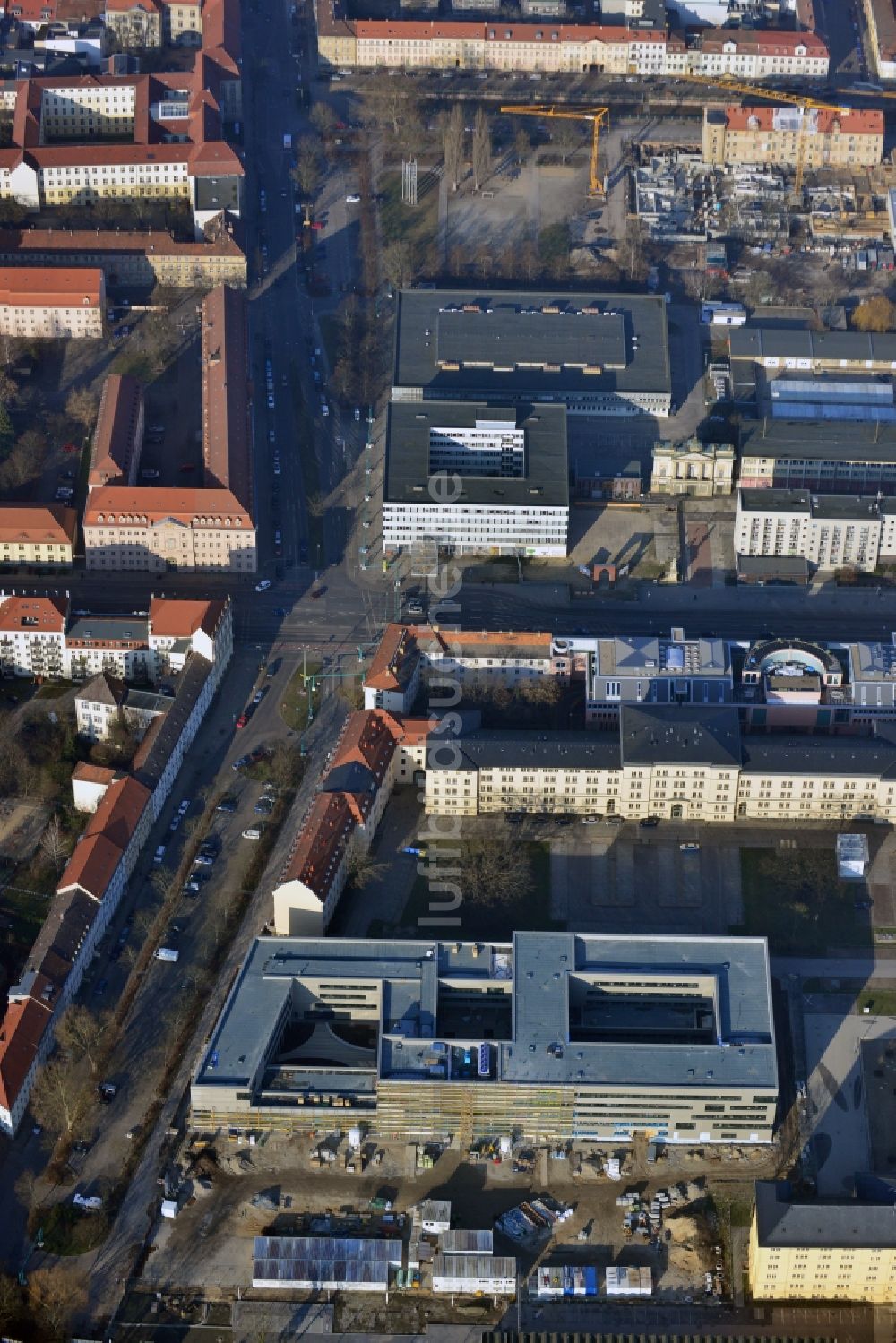 Luftaufnahme Potsdam - Neubau eines Bürokomplexes für die Landesregierung Brandenburg in Potsdam