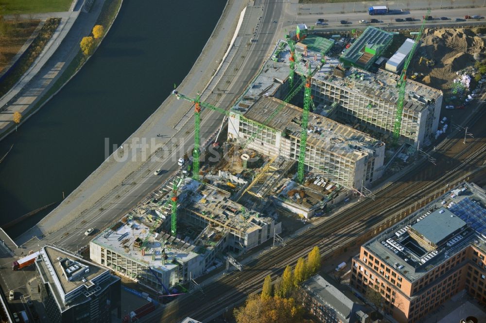 Berlin von oben - Neubau des Bundesministerium für Bildung und Forschung im Bezirk Mitte in Berlin