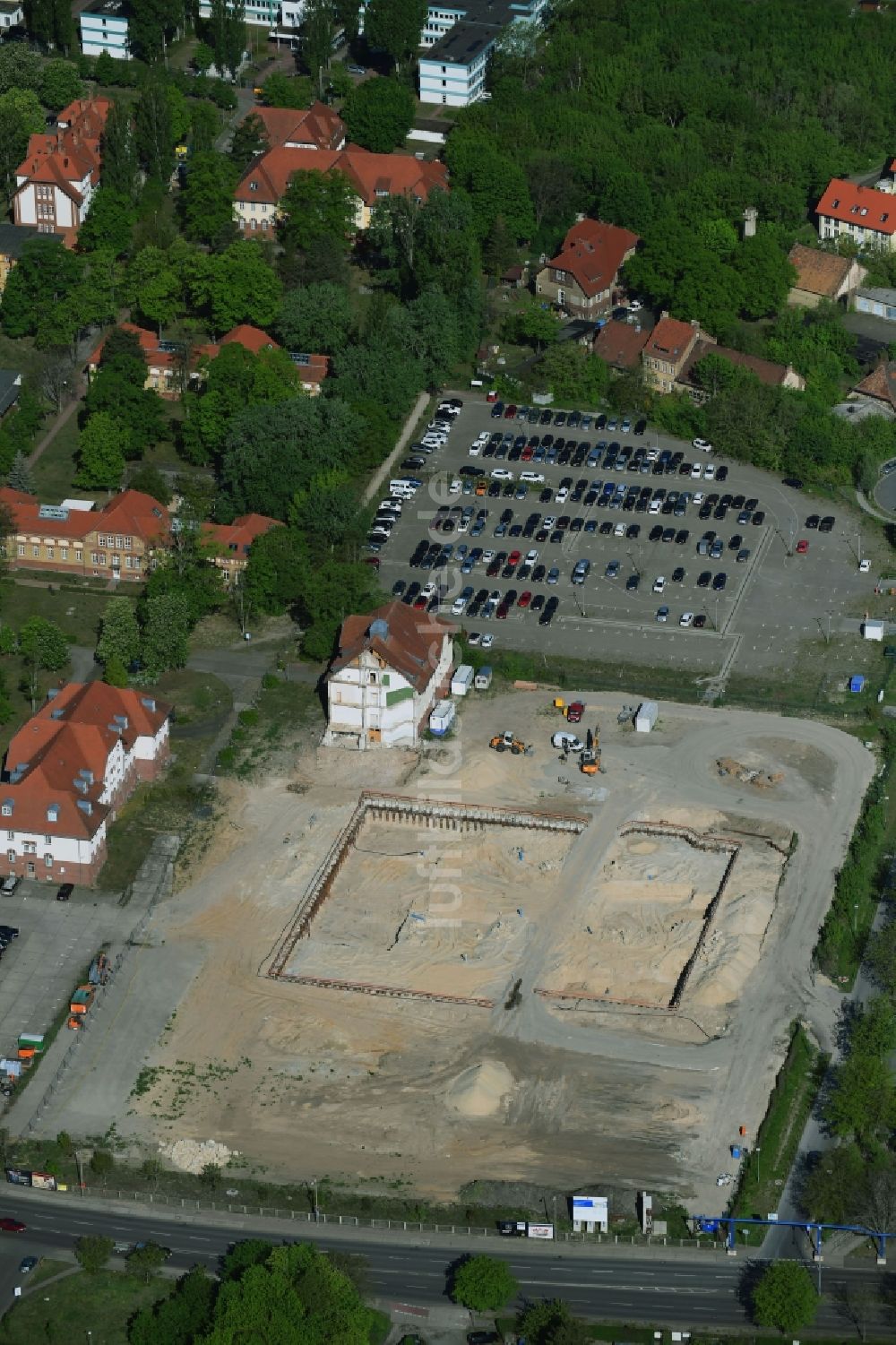 Luftbild Potsdam - Neubau des Bundespolizeipräsidium am Horstweg in Potsdam im Bundesland Brandenburg, Deutschland