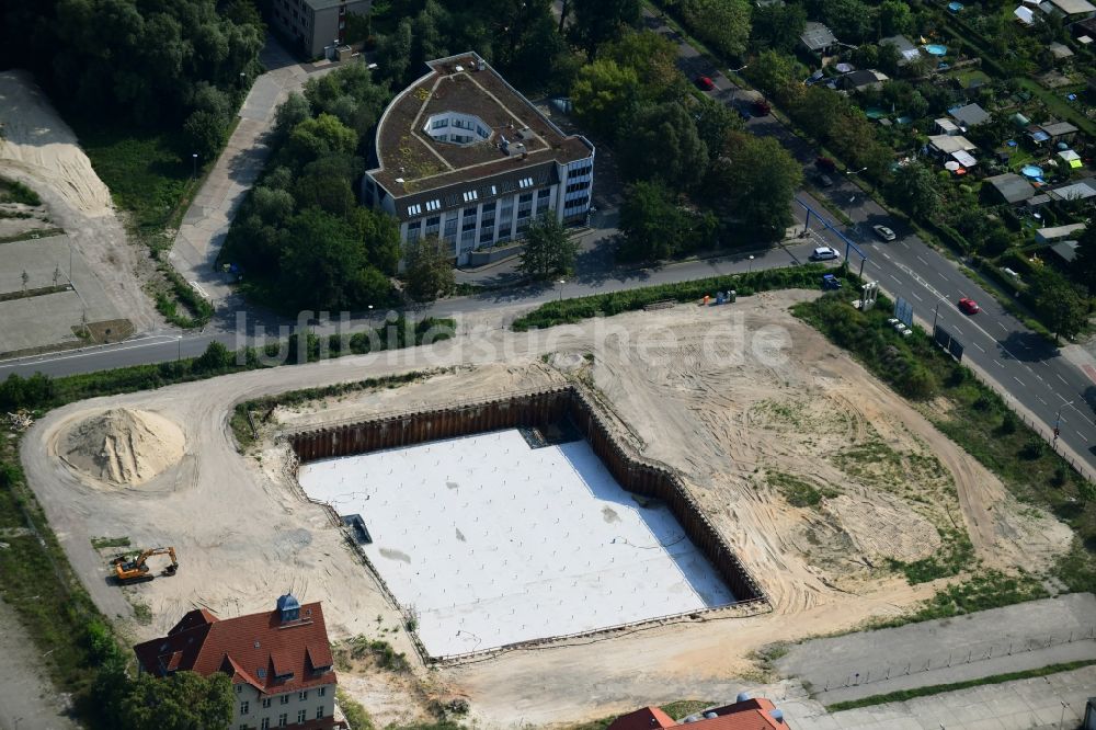 Potsdam von oben - Neubau des Bundespolizeipräsidium am Horstweg in Potsdam im Bundesland Brandenburg, Deutschland