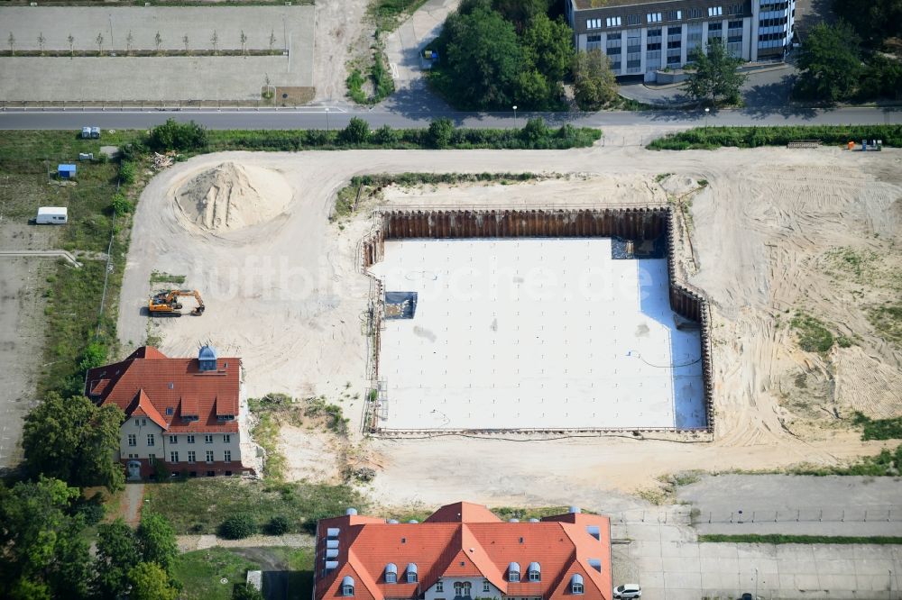 Potsdam aus der Vogelperspektive: Neubau des Bundespolizeipräsidium am Horstweg in Potsdam im Bundesland Brandenburg, Deutschland