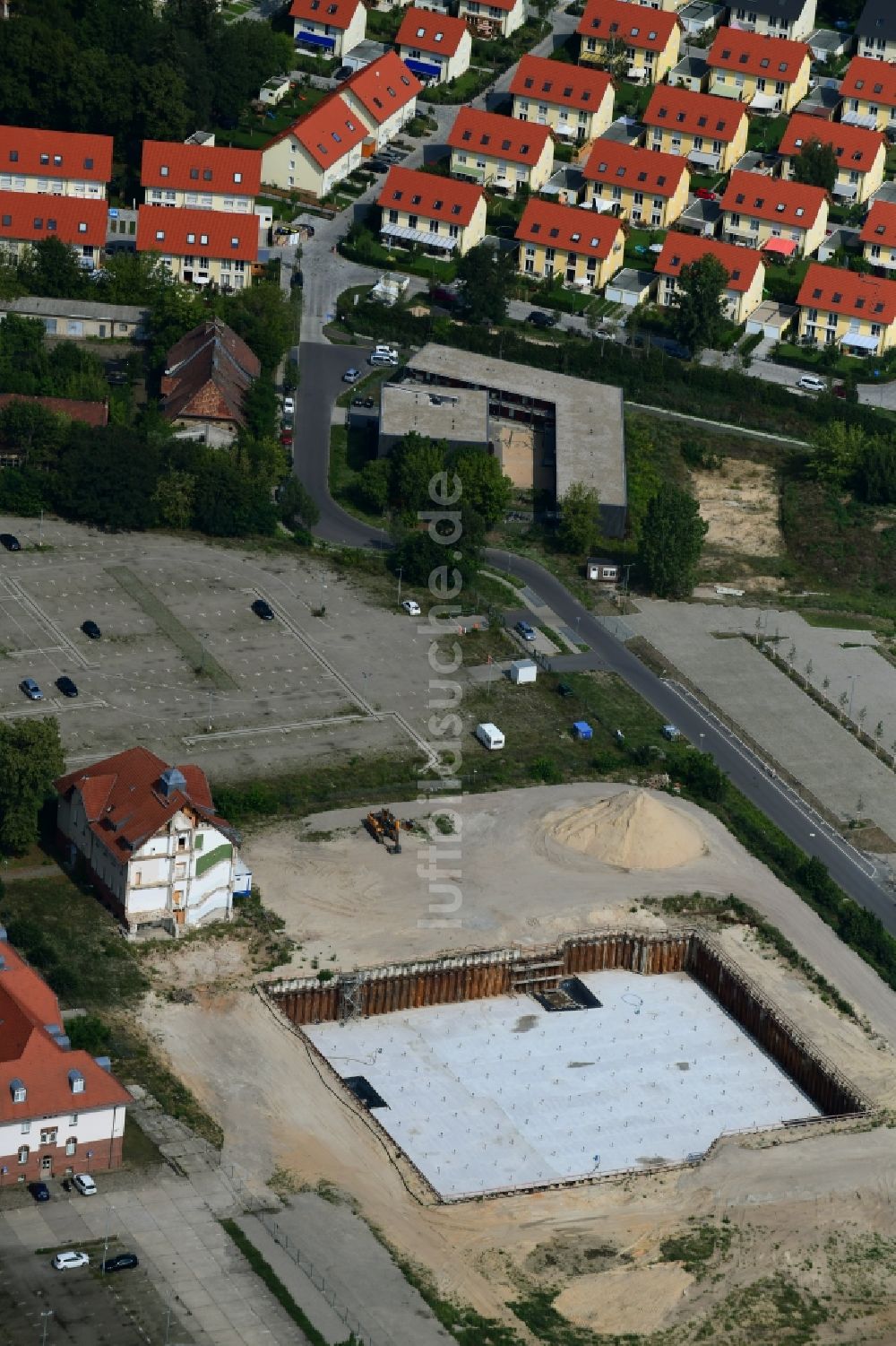 Luftaufnahme Potsdam - Neubau des Bundespolizeipräsidium am Horstweg in Potsdam im Bundesland Brandenburg, Deutschland