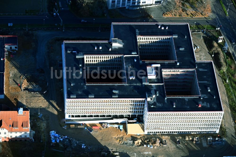 Potsdam aus der Vogelperspektive: Neubau des Bundespolizeipräsidium am Horstweg in Potsdam im Bundesland Brandenburg, Deutschland