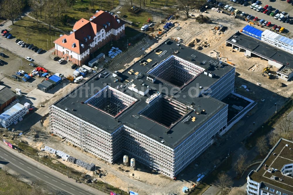 Potsdam aus der Vogelperspektive: Neubau des Bundespolizeipräsidium am Horstweg in Potsdam im Bundesland Brandenburg, Deutschland