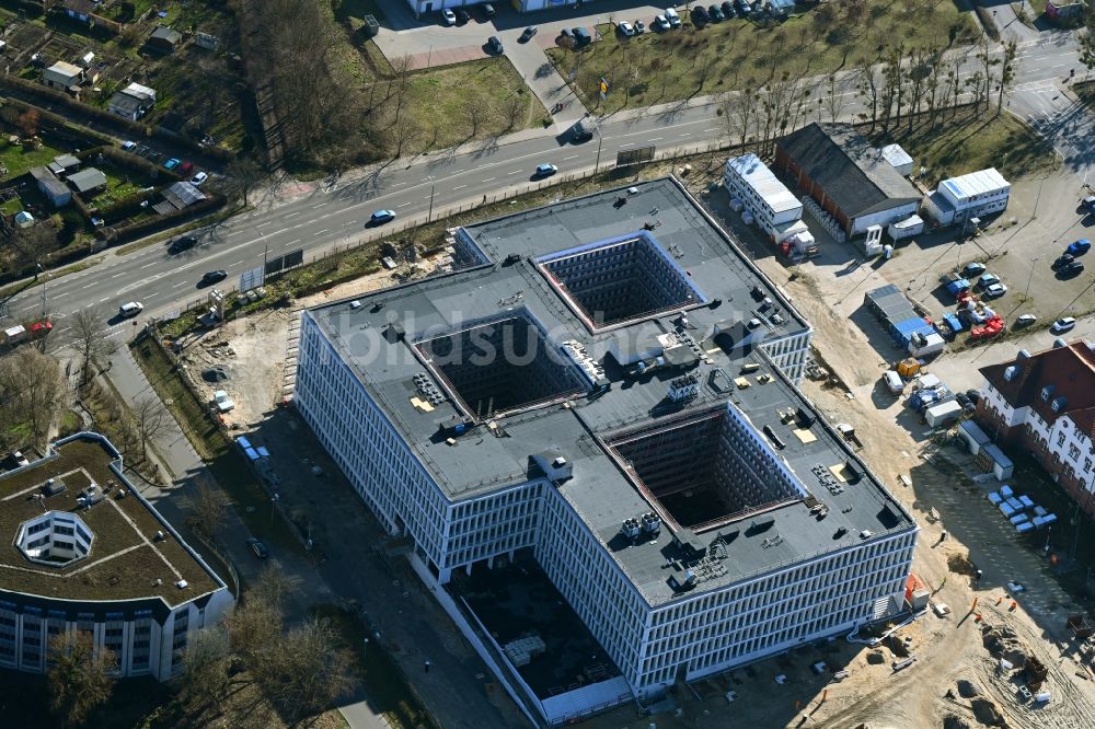 Potsdam von oben - Neubau des Bundespolizeipräsidium am Horstweg in Potsdam im Bundesland Brandenburg, Deutschland