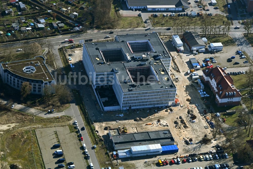 Potsdam aus der Vogelperspektive: Neubau des Bundespolizeipräsidium am Horstweg in Potsdam im Bundesland Brandenburg, Deutschland