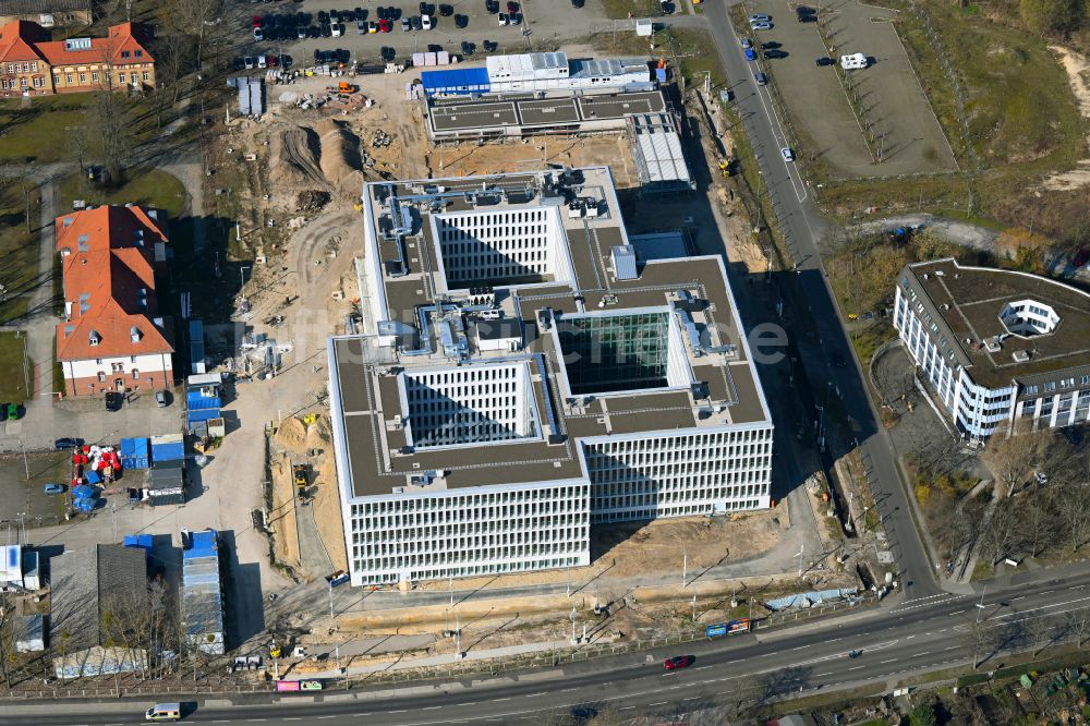 Potsdam von oben - Neubau des Bundespolizeipräsidium am Horstweg in Potsdam im Bundesland Brandenburg, Deutschland