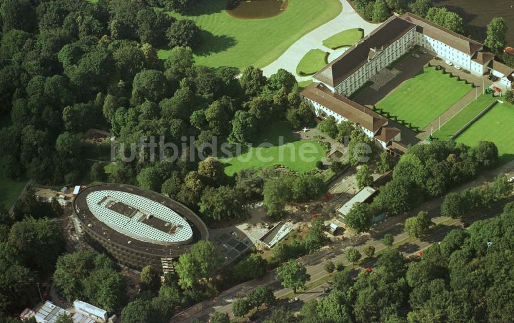 Berlin - Tiergarten aus der Vogelperspektive: Neubau des Bundespräsidialamtes im Berliner Tiergarten