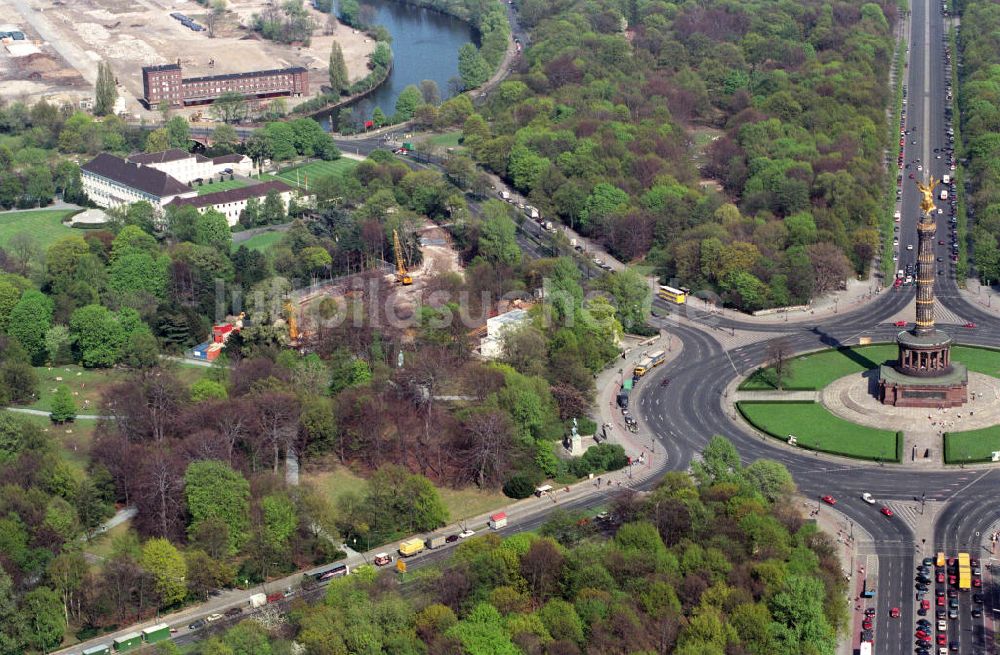 Berlin von oben - Neubau des Bundespräsidialamtes im Berliner Tiergarten