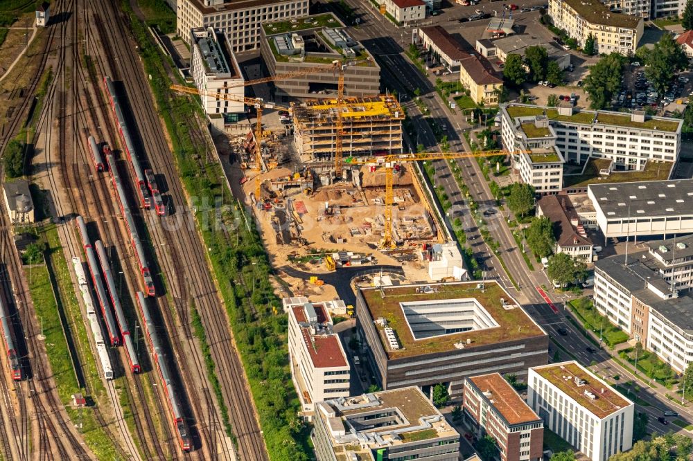 Freiburg im Breisgau aus der Vogelperspektive: Neubau der BUSINESSMILE an der Heinrich-von-Stephan-Straße in Freiburg im Breisgau im Bundesland Baden-Württemberg, Deutschland