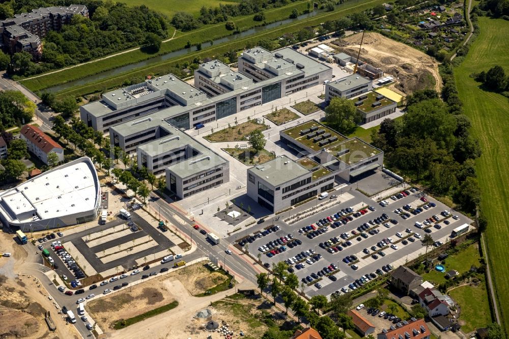 Luftaufnahme Hamm - Neubau des Campus der Hochschule Hamm-Lippstadt in Hamm im Bundesland Nordrhein-Westfalen