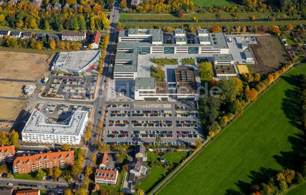 Luftaufnahme Hamm - Neubau des Campus der Hochschule Hamm-Lippstadt in Hamm im Bundesland Nordrhein-Westfalen