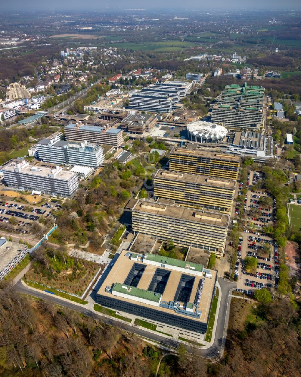 Luftbild Bochum - Neubau am Campus der RUB Ruhr-Universität Bochum im Bundesland Nordrhein-Westfalen