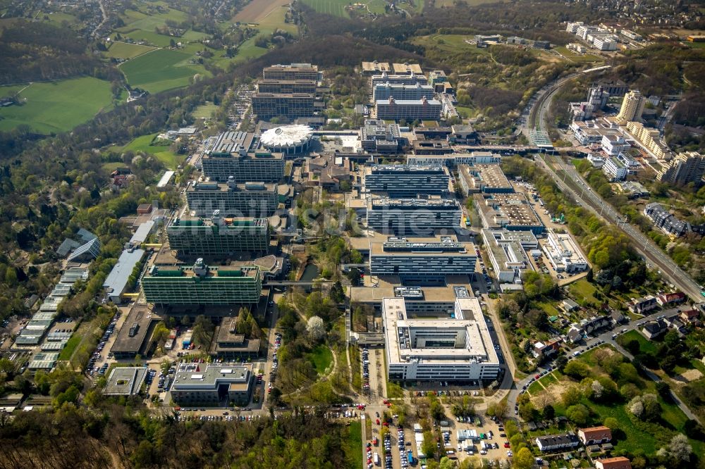 Luftbild Bochum - Neubau am Campus der RUB Ruhr-Universität Bochum im Bundesland Nordrhein-Westfalen