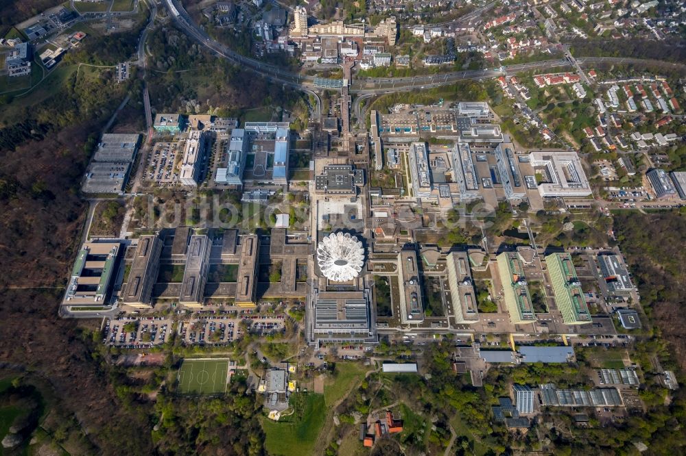 Luftaufnahme Bochum - Neubau am Campus der RUB Ruhr-Universität Bochum im Bundesland Nordrhein-Westfalen