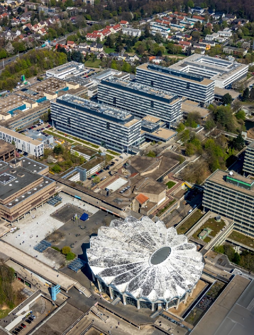 Bochum aus der Vogelperspektive: Neubau am Campus der RUB Ruhr-Universität Bochum im Bundesland Nordrhein-Westfalen