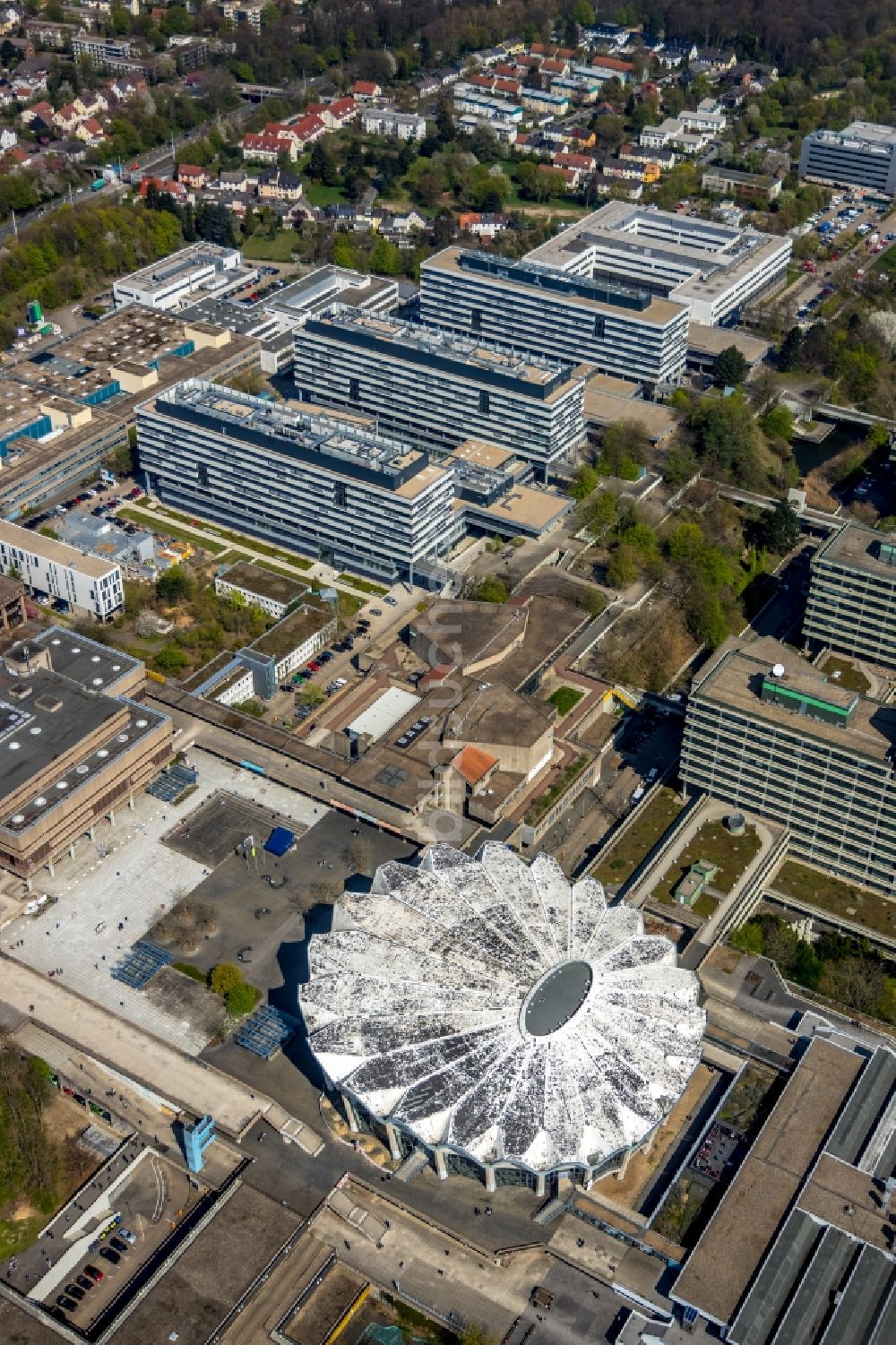 Bochum aus der Vogelperspektive: Neubau am Campus der RUB Ruhr-Universität Bochum im Bundesland Nordrhein-Westfalen