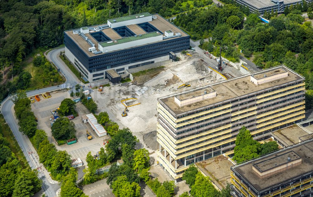 Bochum aus der Vogelperspektive: Neubau am Campus der RUB Ruhr-Universität Bochum im Bundesland Nordrhein-Westfalen