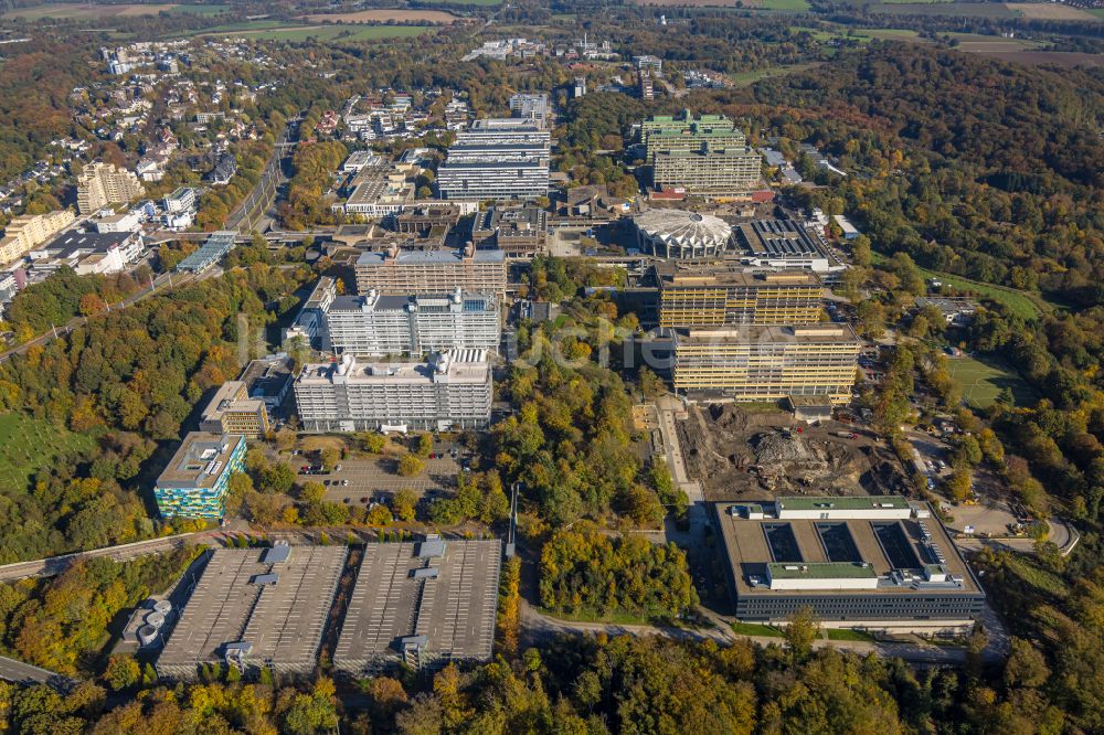 Luftaufnahme Bochum - Neubau am Campus der RUB Ruhr-Universität Bochum im Bundesland Nordrhein-Westfalen