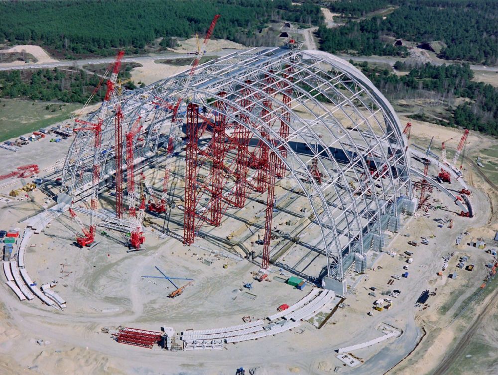 Luftbild Krausnick - Neubau der Chargolifterhalle in Krausnick im Bundesland Brandenburg, Deutschland