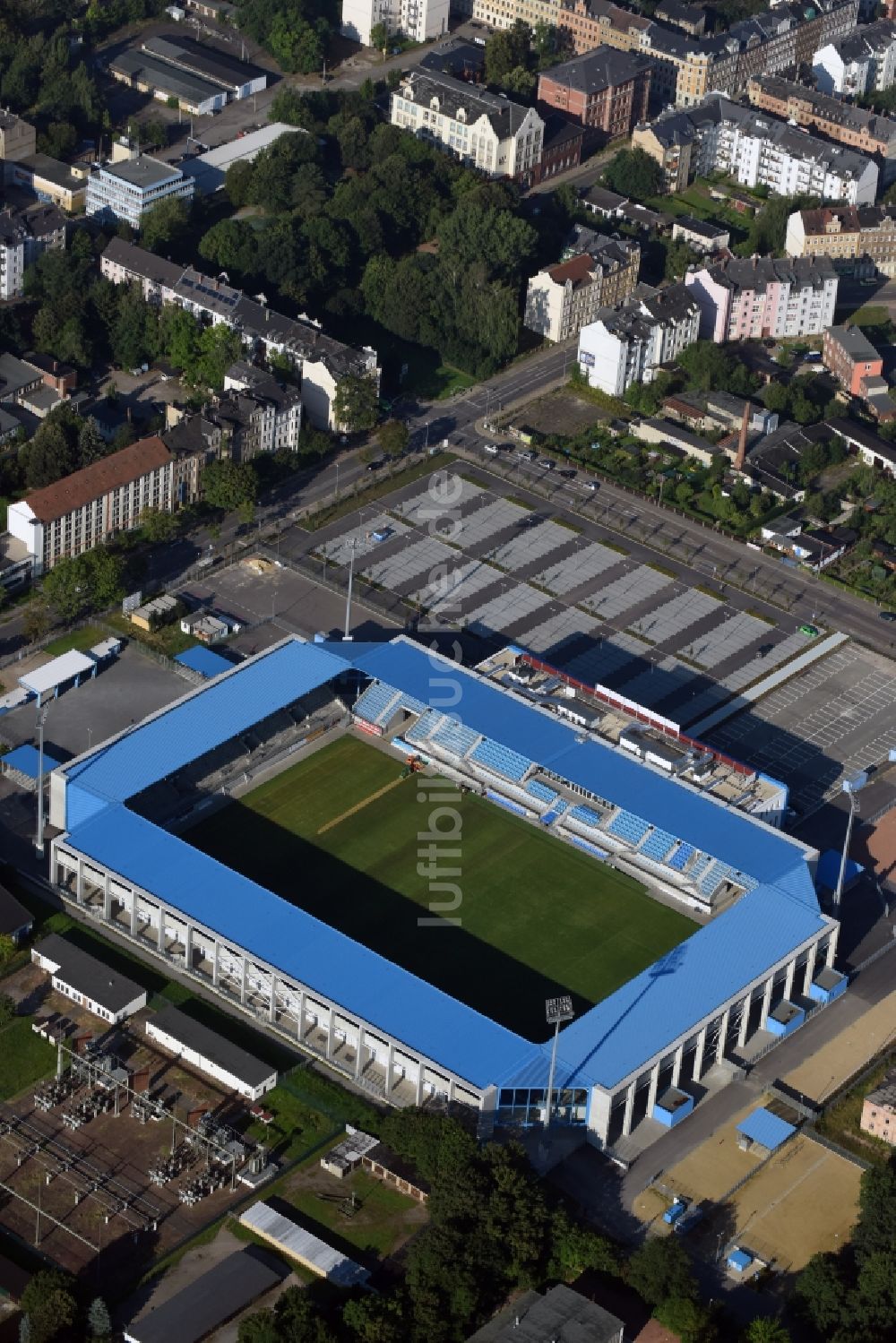 Luftbild Chemnitz - Neubau des community4you ARENA - CFC - Stadion in Chemnitz im Bundesland Sachsen