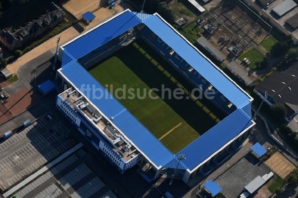 Luftaufnahme Chemnitz - Neubau des community4you ARENA - CFC - Stadion in Chemnitz im Bundesland Sachsen