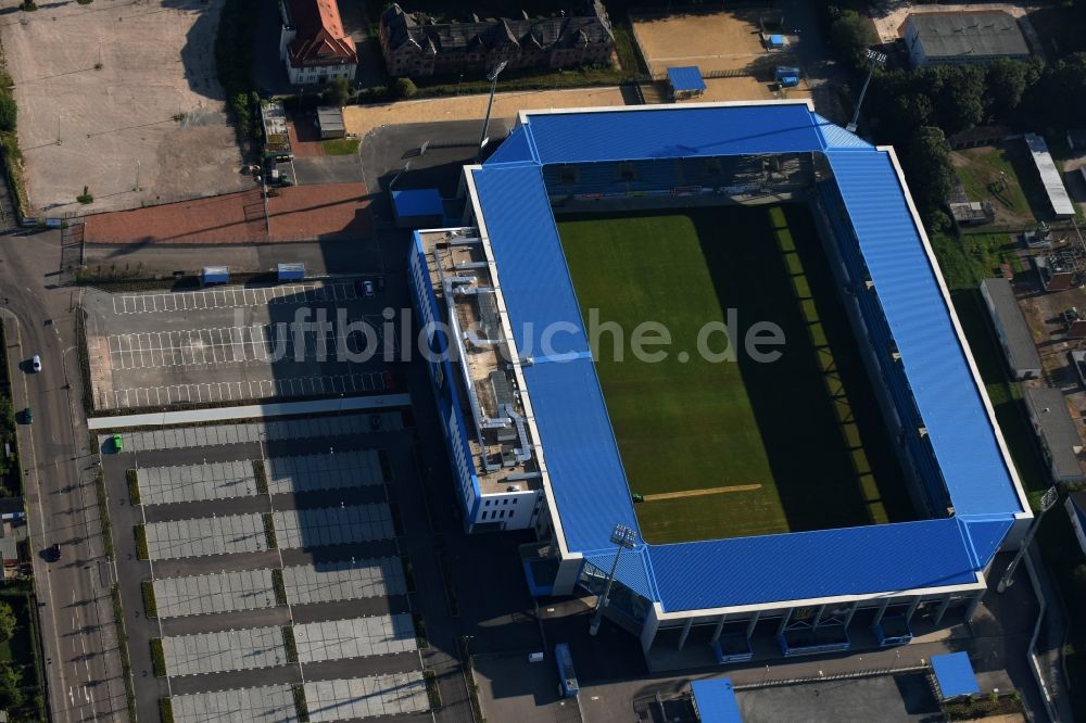 Chemnitz von oben - Neubau des community4you ARENA - CFC - Stadion in Chemnitz im Bundesland Sachsen