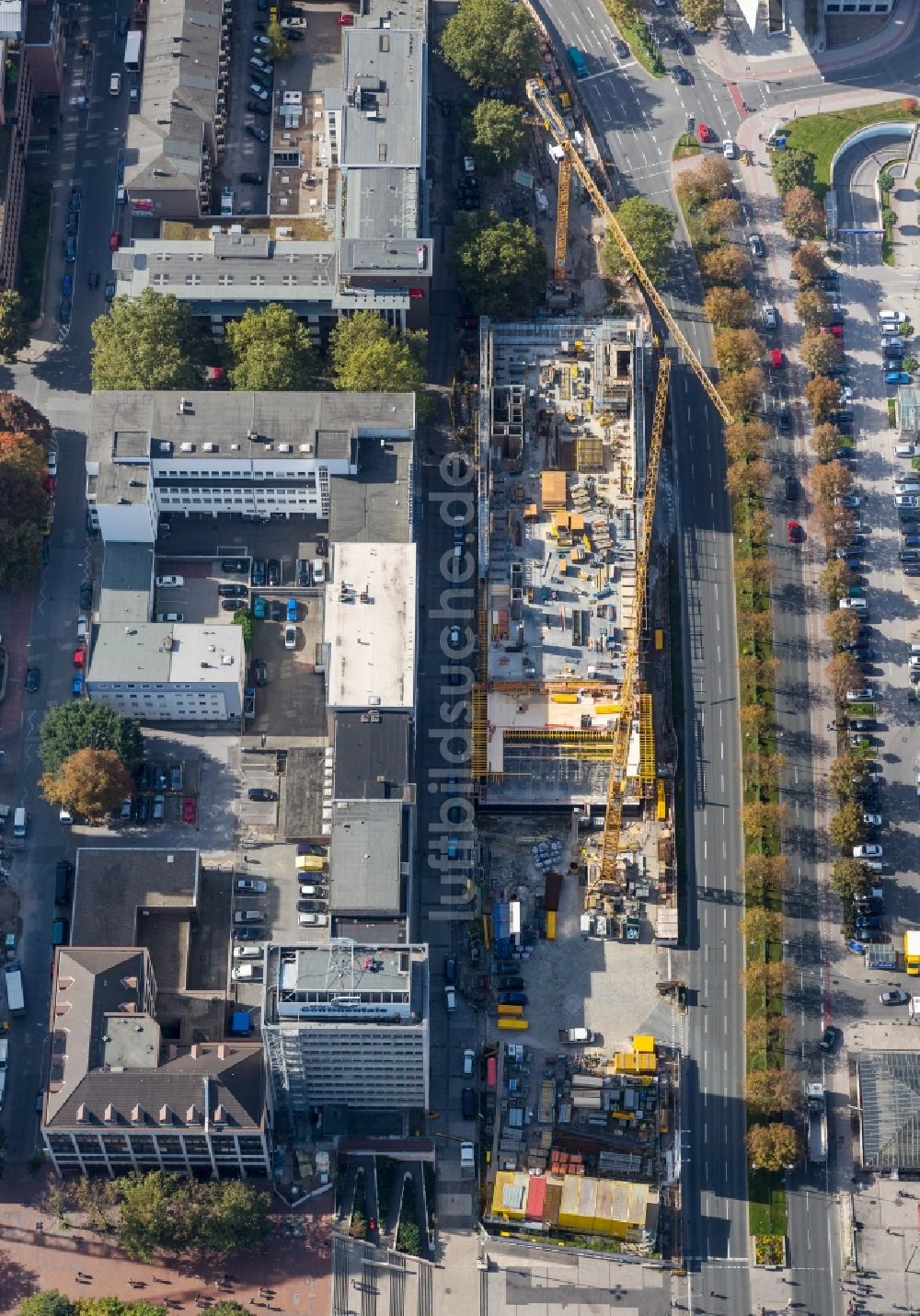 Dortmund von oben - Neubau des Deutschen Fußballmuseums in Dortmund im Bundesland Nordrhein-Westfalen