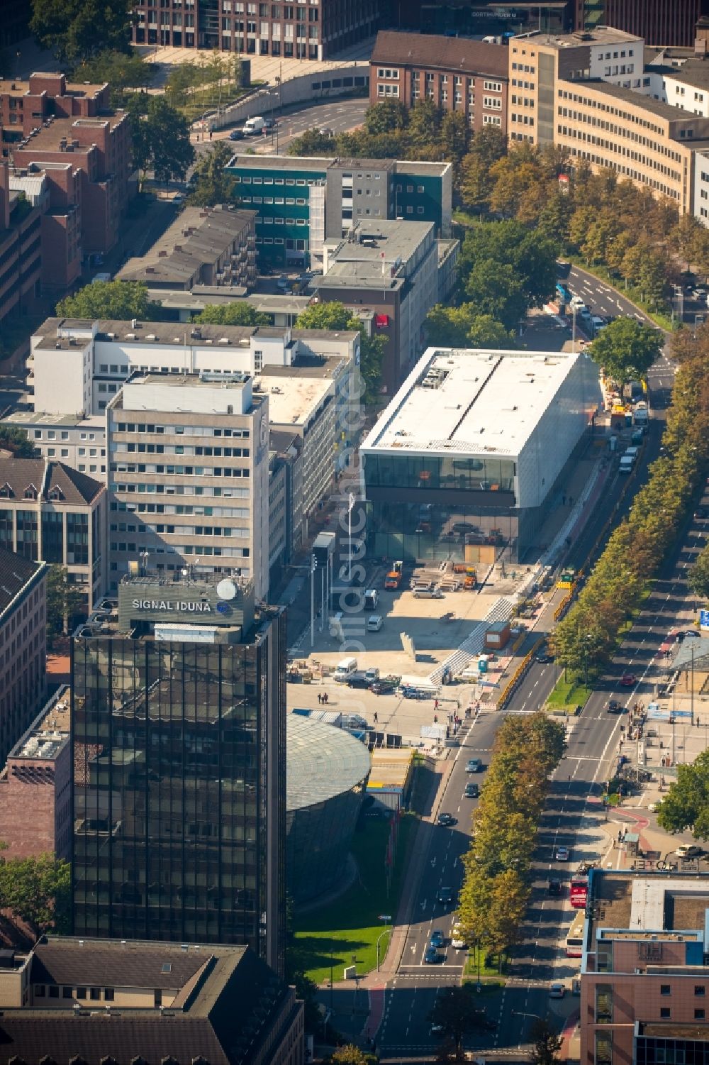 Luftaufnahme Dortmund - Neubau des Deutschen Fußballmuseums in Dortmund im Bundesland Nordrhein-Westfalen