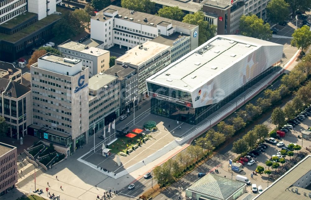 Luftaufnahme Dortmund - Neubau des Deutschen Fußballmuseums in Dortmund im Bundesland Nordrhein-Westfalen