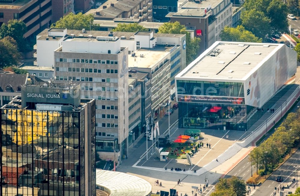 Dortmund von oben - Neubau des Deutschen Fußballmuseums in Dortmund im Bundesland Nordrhein-Westfalen