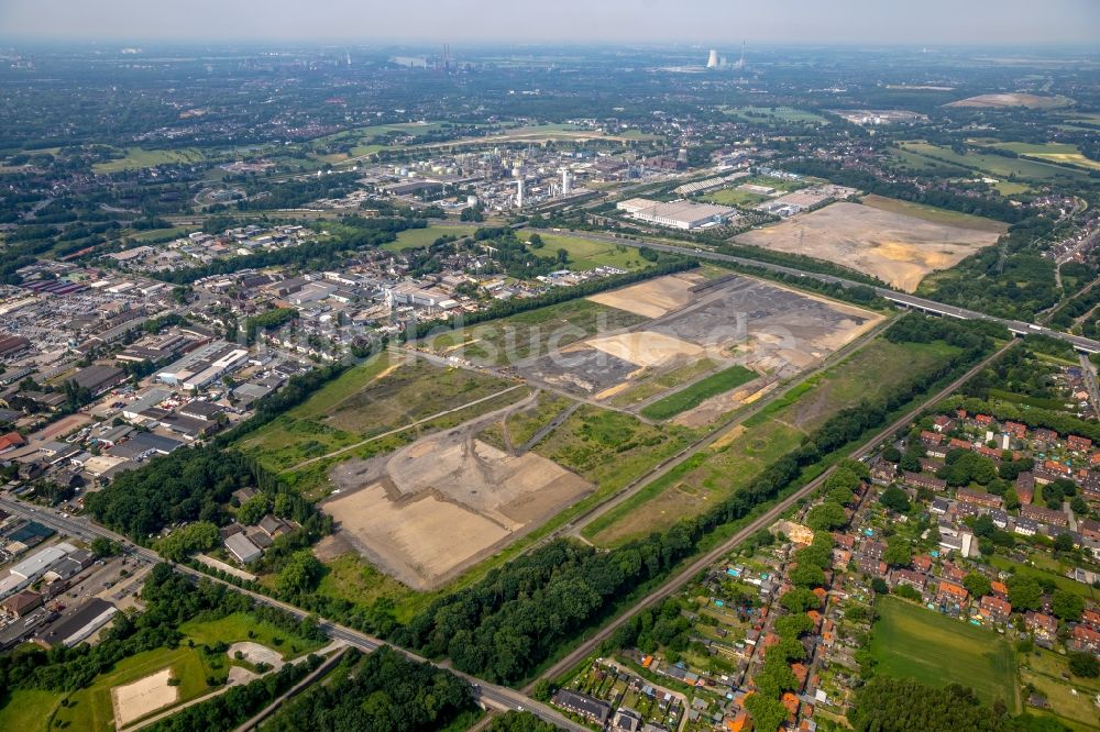 Oberhausen aus der Vogelperspektive: Neubau des Edeka-Zentrallagers im Gewerbegebiet Weierheide in Oberhausen im Bundesland Nordrhein-Westfalen, Deutschland