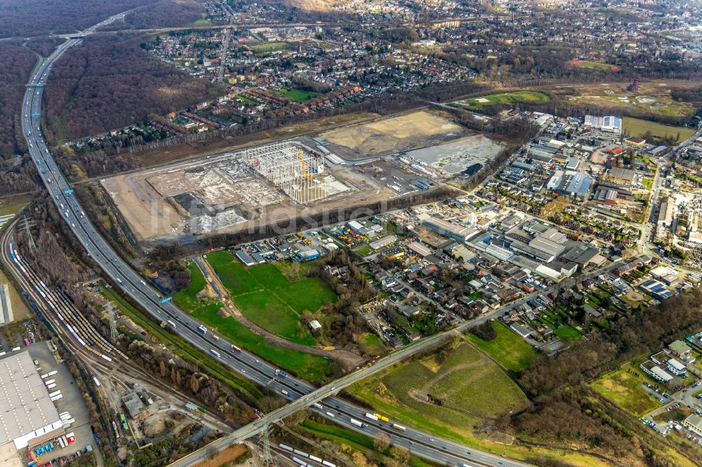 Luftbild Oberhausen - Neubau des Edeka-Zentrallagers im Gewerbegebiet Weierheide in Oberhausen im Bundesland Nordrhein-Westfalen, Deutschland