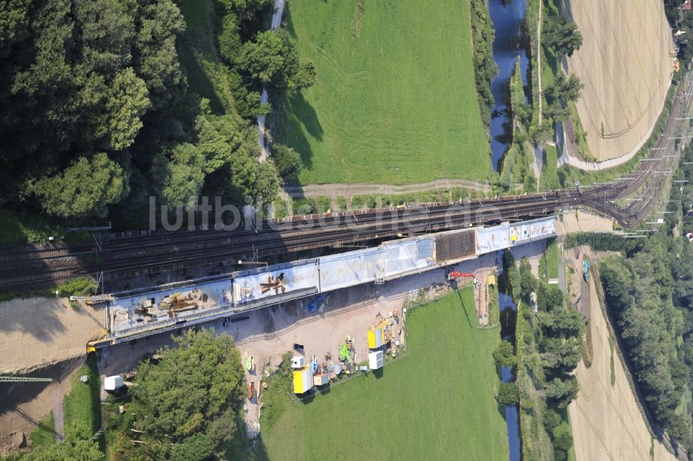 Luftaufnahme Biederitz - Neubau der Ehlebrücke bei Biederitz im Bundesland Sachsen-Anhalt