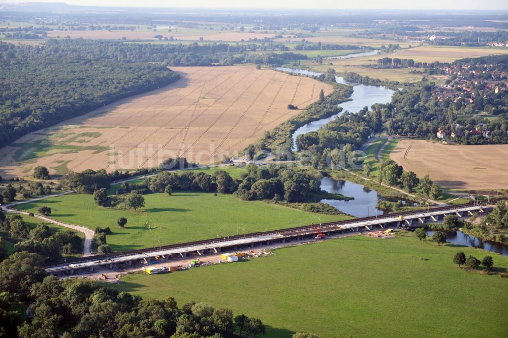 Biederitz von oben - Neubau der Ehlebrücke bei Biederitz im Bundesland Sachsen-Anhalt