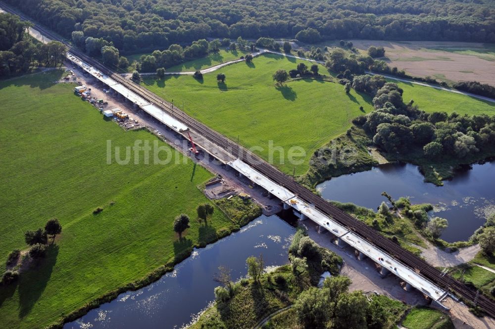 Luftbild Biederitz - Neubau der Ehlebrücke bei Biederitz im Bundesland Sachsen-Anhalt