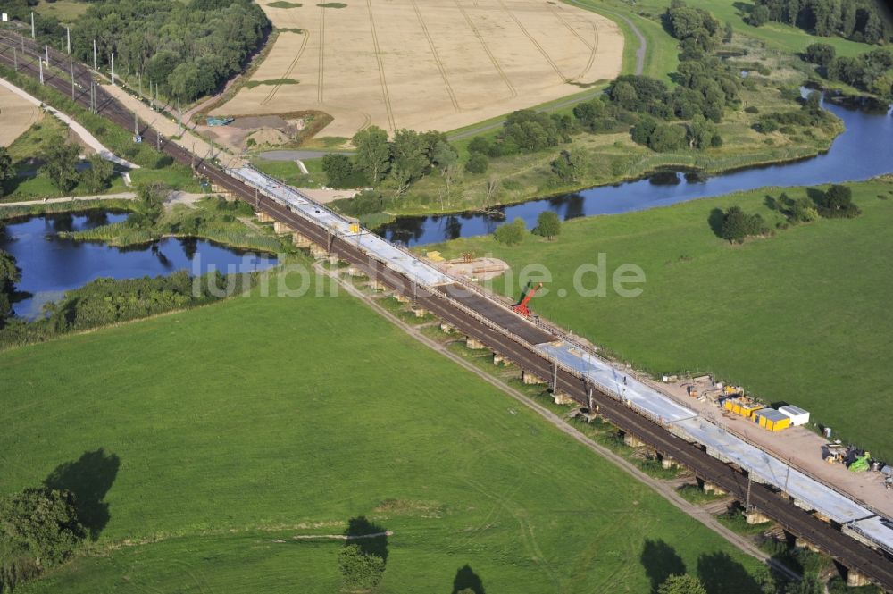 Biederitz aus der Vogelperspektive: Neubau der Ehlebrücke bei Biederitz im Bundesland Sachsen-Anhalt