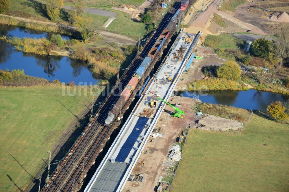 Biederitz aus der Vogelperspektive: Neubau der Ehlebrücke bei Biederitz im Bundesland Sachsen-Anhalt