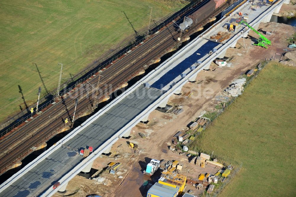 Luftbild Biederitz - Neubau der Ehlebrücke bei Biederitz im Bundesland Sachsen-Anhalt