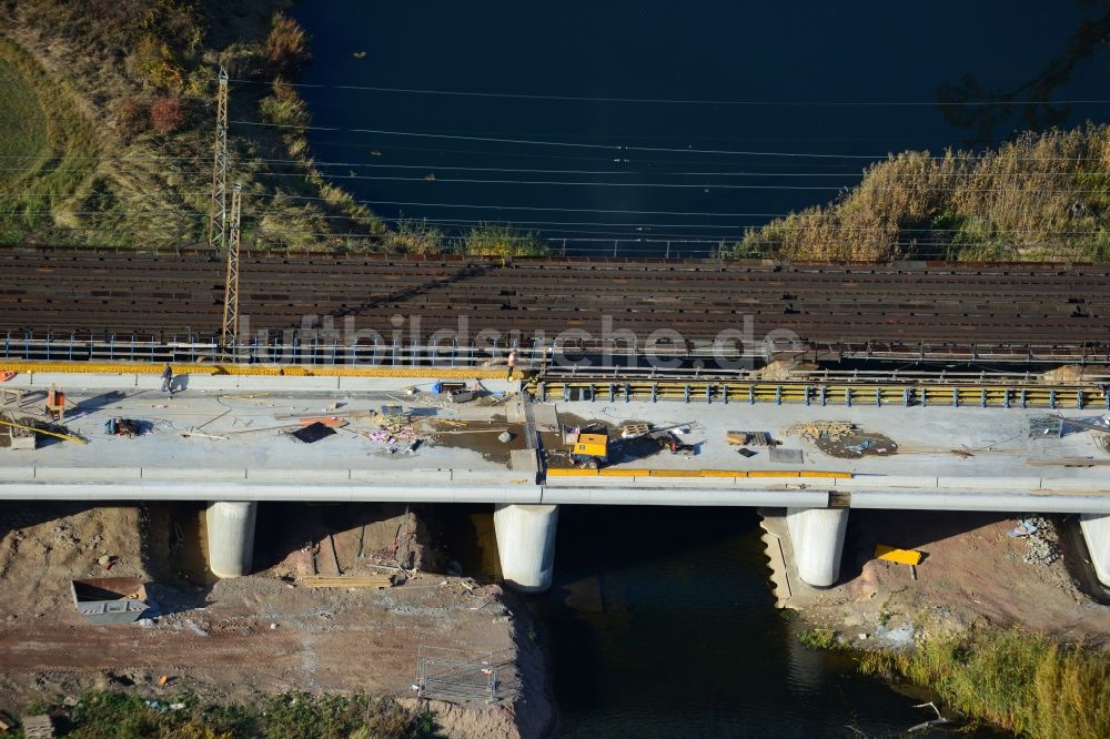 Biederitz aus der Vogelperspektive: Neubau der Ehlebrücke bei Biederitz im Bundesland Sachsen-Anhalt